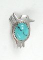 Navajo sterling silver turquoise hummingbird pin