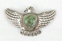 Navajo sterling silver Eagle pin Albert Cleveland