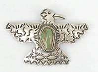 Navajo sterling silver Eagle pin Albert Cleveland