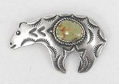 Navajo sterling silver Eagle pin Albert Cleveland