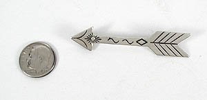 Native American Navajo Indian Sterling Silver Arrow pin