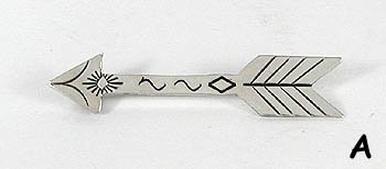 Native American Navajo Indian Sterling Silver Arrow pin