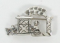 Navajo rug weaver pin