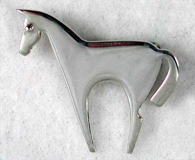 Hand made Native American Indian Jewelry; Navajo Sterling Silver horse pin