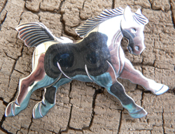 Hand Made Native American Indian Sterling Silver Horse Pins