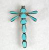 sZuni Native American Sterling Silver and Turquoise Dragonfly Pin