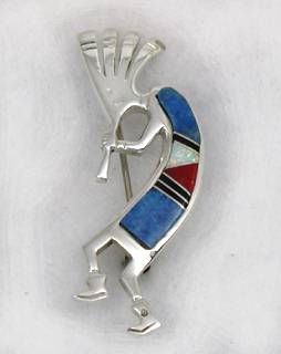 Hand made Native American Indian Jewelry; Navajo Sterling Silver horse pin