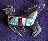 Hand made Native American Indian Jewelry; Navajo Sterling Silver horse pin