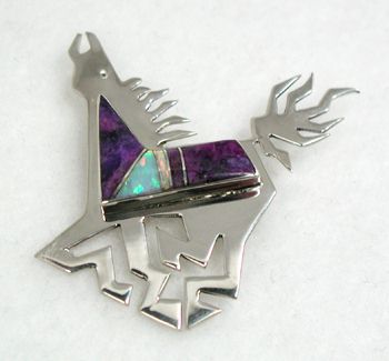 Hand made Native American Indian Jewelry; Navajo Sterling Silver horse pin