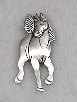 Hand made Native American Indian Jewelry; Navajo Sterling Silver horse pin