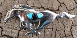 Hand Made Native American Indian Sterling Silver Horse Pins