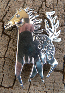Hand Made Native American Indian Sterling Silver Horse Pins