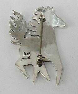 Hand Made Native American Indian Sterling Silver Horse Pins