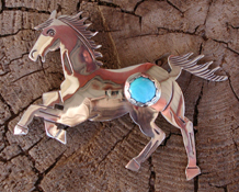 Hand made Native American Indian Jewelry; Navajo Sterling Silver horse pin