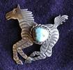 Hand made Native American Indian Jewelry; Navajo Sterling Silver horse pin