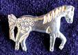 Hand made Native American Indian Jewelry; Navajo Sterling Silver horse pin