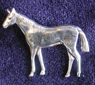 Hand made Native American Indian Jewelry; Navajo Sterling Silver horse pin