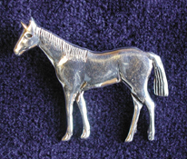 Hand made Native American Indian Jewelry; Navajo Sterling Silver horse pin