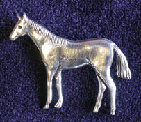 Hand made Native American Indian Jewelry; Navajo Sterling Silver horse pin