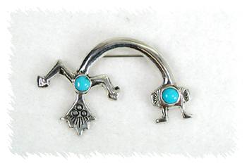 Hand made Native American  Navajo Indian Jewelry; Navajo Sterling Silver Sunface Gods Eye pin Pin