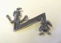 Hand Made Native American Indian Sterling Silver Horse Pins