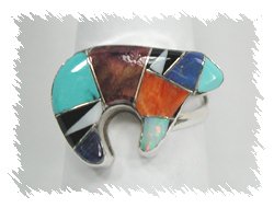 Navajo Inlay Bear  Ring