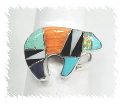 Navajo Inlay Bear  Ring