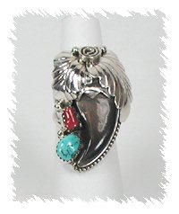 Navajo Sterling Silver Bearclaw ring