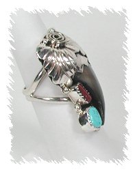 Navajo Sterling Silver Bearclaw ring
