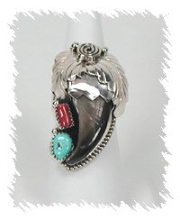 Navajo Sterling Silver Bearclaw ring