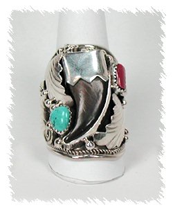 Navajo Sterling Silver Bearclaw ring
