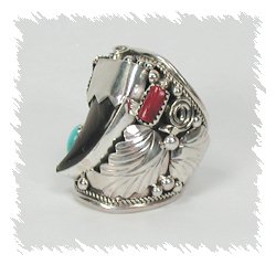 Navajo Sterling Silver Bearclaw ring
