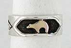 Sterling Silver Navajo gold bear ring