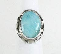 Native American Navajo Larimar Sterling Silver Ring