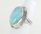 Native American Navajo Larimar Sterling Silver Ring