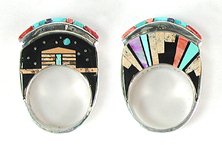 Sterling Silver Zuni Inlay Rings