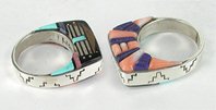 Sterling Silver Zuni Inlay Rings