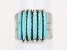 Native American Zuni turquoise needlepoint Sterling Silver Ring