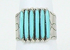 Native American Zuni turquoise needlepoint Sterling Silver Ring