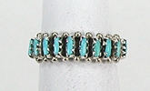 Native American Zuni turquoise needlepoint Sterling Silver Ring