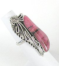 Navajo Sterling Silver Rhodochrosite  maiden ring