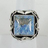 Navajo Sterling Silver Lapis Lazuli  maiden ring