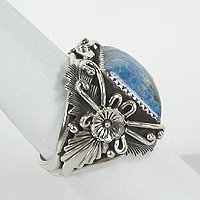 Navajo Sterling Silver Lapis Lazuli  maiden ring