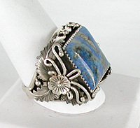 Navajo Sterling Silver Lapis Lazuli  maiden ring