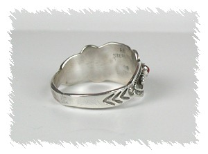 Navajo Sterling Silver Turquoise Coral Ring