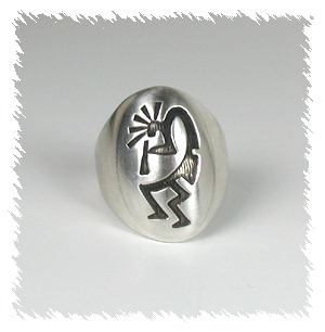 Navajo Sterling Silver Kokopelli Ring