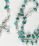 Native American Indian sterling silver turquoise rosary