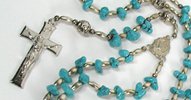 Native American Indian sterling silver turquoise rosary