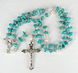 Native American Indian sterling silver turquoise rosary