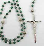 Native American Indian sterling silver pink shell nugget rosary